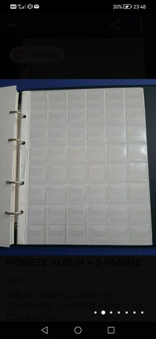 RACCOGLITORE VERDE PER MONETE ALBUM + 5 PAGINE