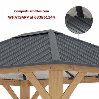 Pérgola Cenador de Madera y Acero Galvanizado 12m²
