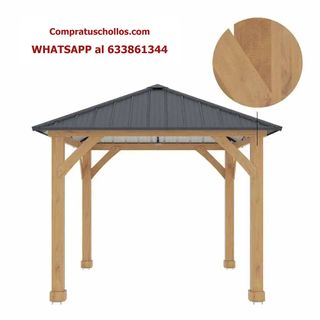 Pérgola Cenador de Madera y Acero Galvanizado 10m²