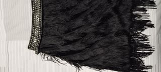 Falda flecos negra Zara 
