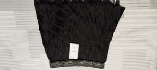 Falda flecos negra Zara 