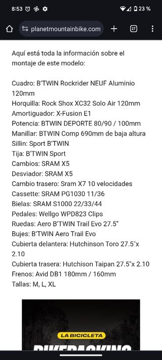 Bicicleta montaña doble suspensión