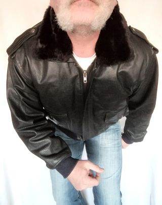 Bomber Aviador cuero auténtico XXL Medidas indicad