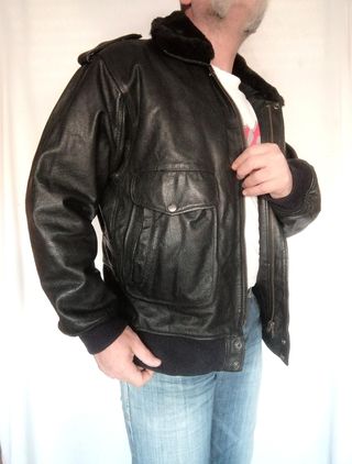 Bomber Aviador cuero auténtico XXL Medidas indicad