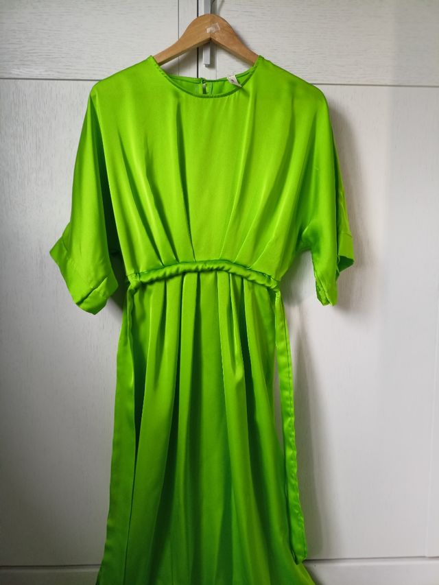 vestido satinado mujer