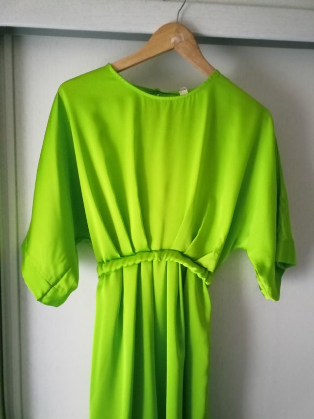 vestido satinado mujer