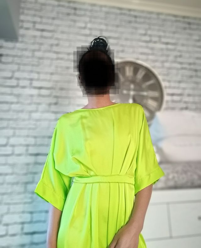 vestido satinado mujer