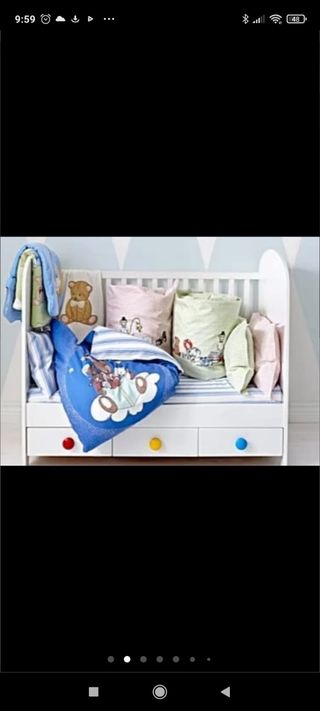 Cuna Ikea Gonatt más colchón y baranda