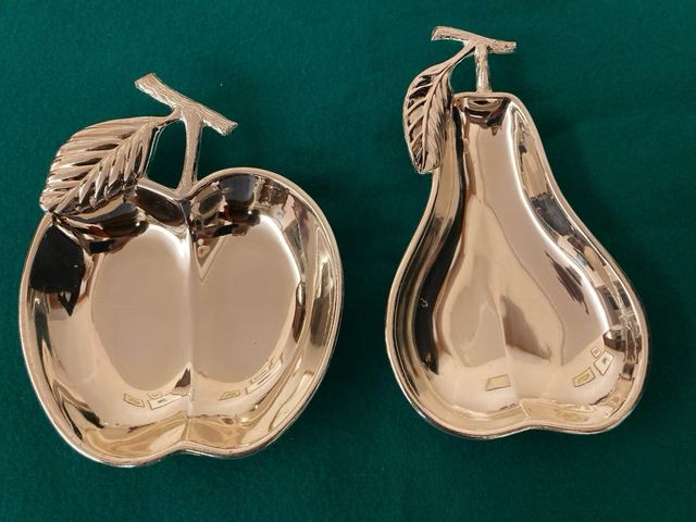 Set in silver plate mela e pera NUOVO