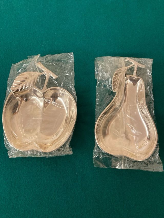 Set in silver plate mela e pera NUOVO