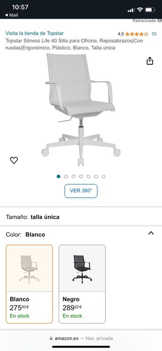 Silla de oficina o escritorio