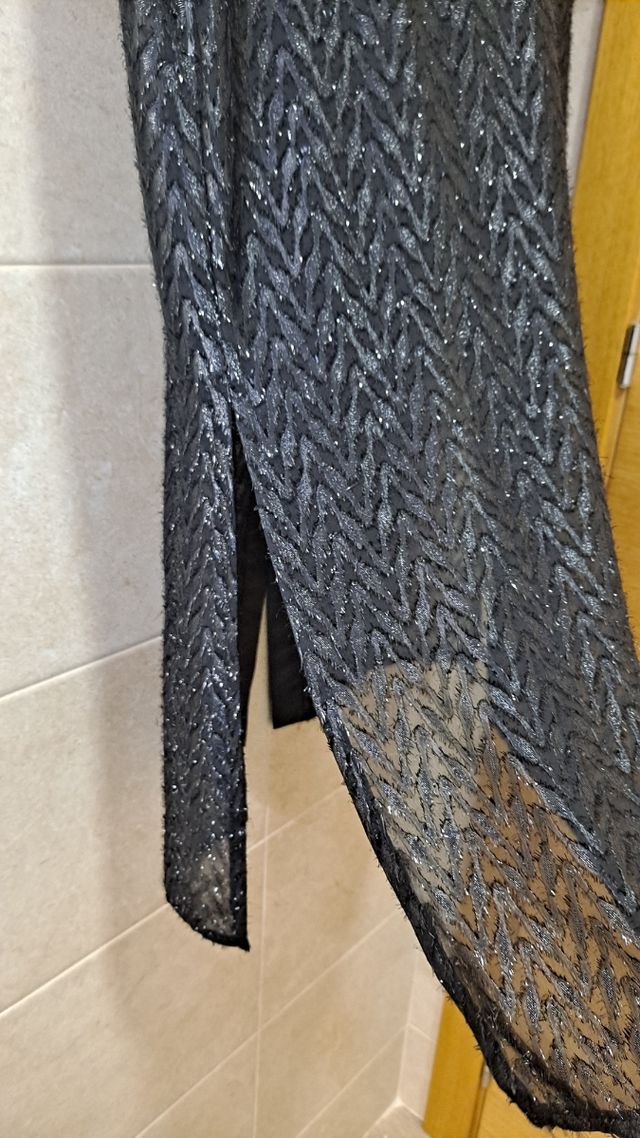 Vestido camisero muy elegante largo negro