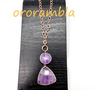 Gargantilla plata baño oro ROSA