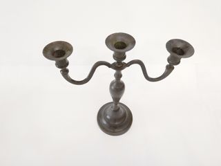 candelabro de tres brazos de forja rústico vintage