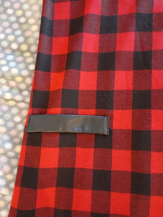 Vestido cuadros rojo y negro