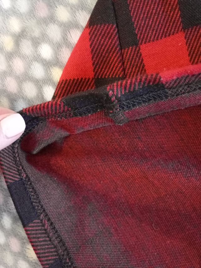 Vestido cuadros rojo y negro