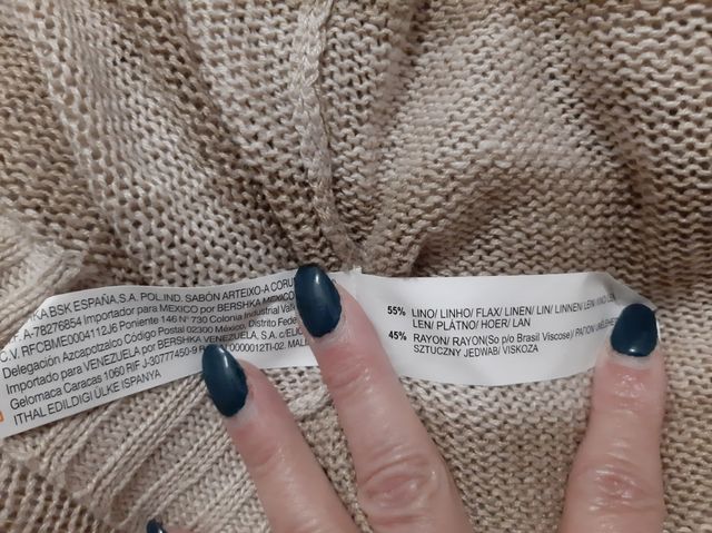 Camisola às riscas bege Bershka