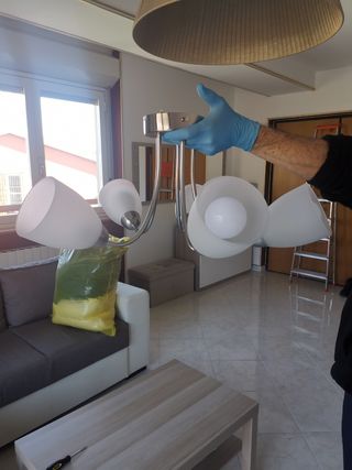 Lampadario in acciaio Ikea