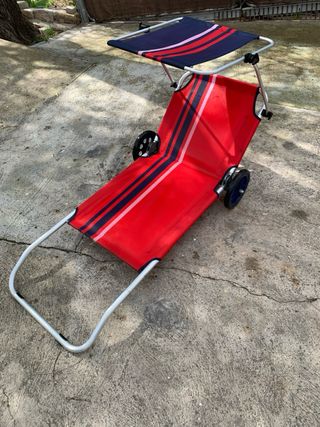 Silla tumbona parasol jardin playa