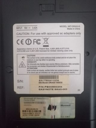 Portátil Packard bell Para piezas