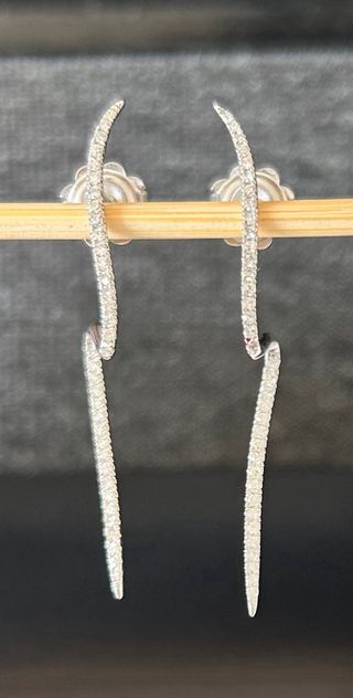Pendientes de oro blanco y brillantes