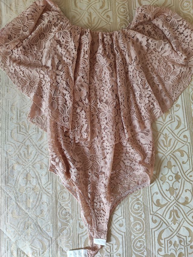 3 body donna con merletto rosa bianco e nero 