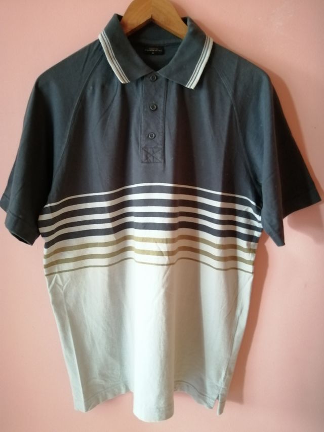 Polo gris de listas. Talla L. Marca XDYE