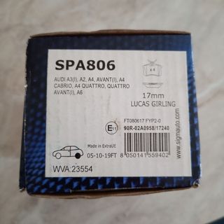 Pastiglie auto sigmauto spa806