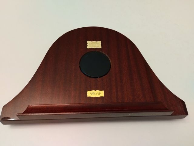 Reloj sobremesa madera y plata STANGER