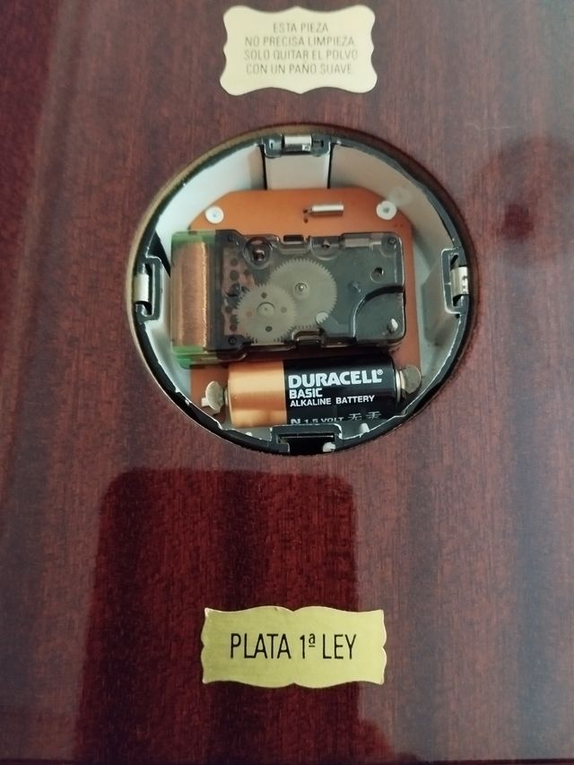 Reloj sobremesa madera y plata STANGER