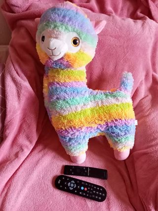 Peluche grandeLAMA multicolore+due simpatici Fiori