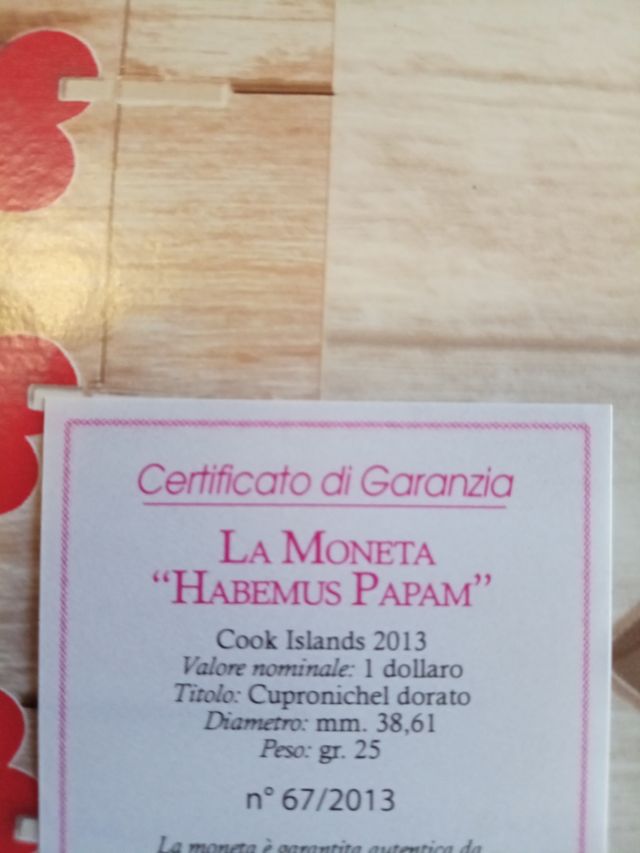 Moneta "Habemus Papa" Papà Bergoglio