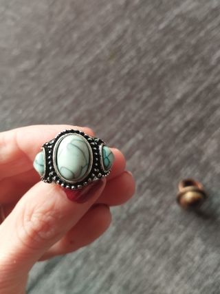 Anillo piedras azules 