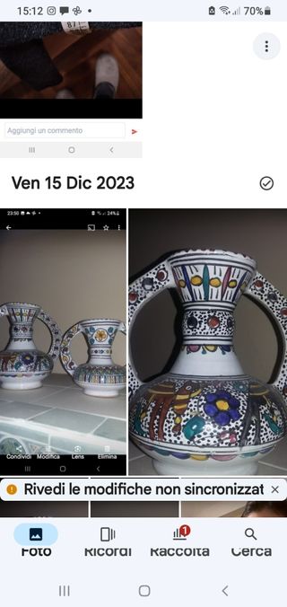 Anfore in ceramica dipinte a mano