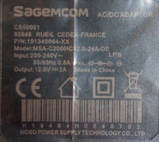 Fuente alimentación 12v 2A