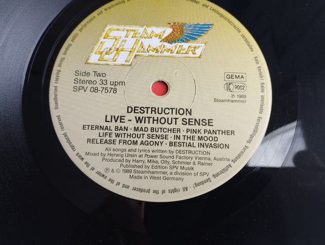 Disco in vinile «LIVE WITHOUT SENSE» dei