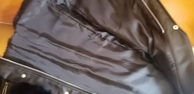 Giubbino donna senza maniche simil pelle completo