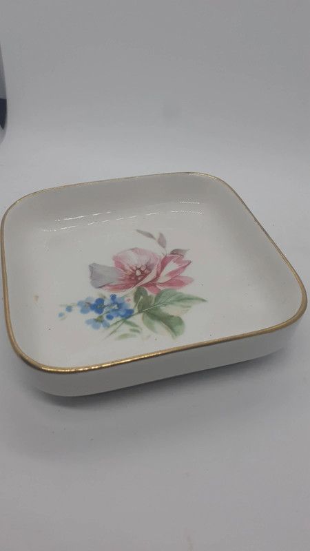 Posacenere porcellana con fiori