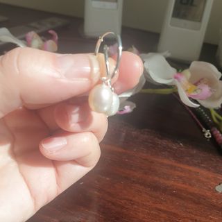 Bonitos pendientes plata y perlas, nuevo