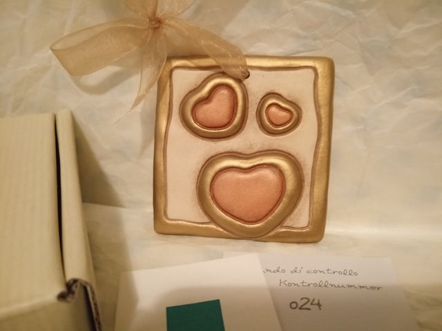 Formella addobbo con cuore cuori thun