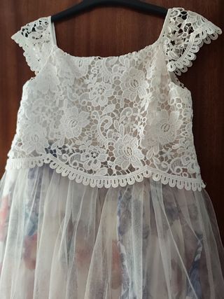 Vestido fiesta niña semilargo