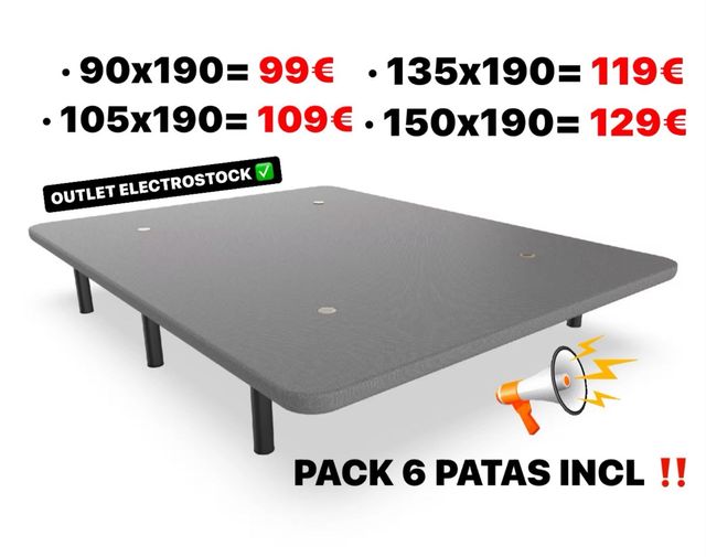 OFERTA EN BASE TAPIZADA ( 6 PATAS INCL ) !!