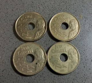 4 monedas de 25 pesetas Barcelona 92