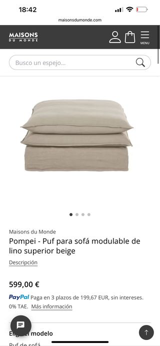 Sofa y Puf de Maisons du Monde - Lino Natural