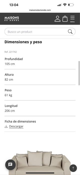 Sofa y Puf de Maisons du Monde - Lino Natural