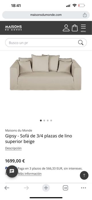Sofa y Puf de Maisons du Monde - Lino Natural