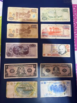 10 BILLETES EXTRANJEROS