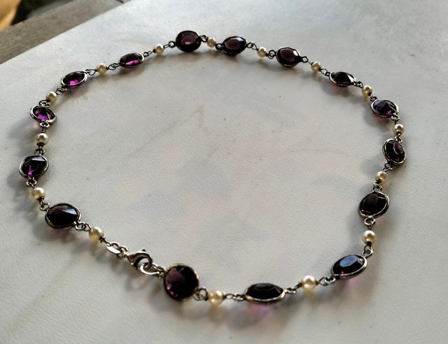 Collana Argento 925, pietre Ametista