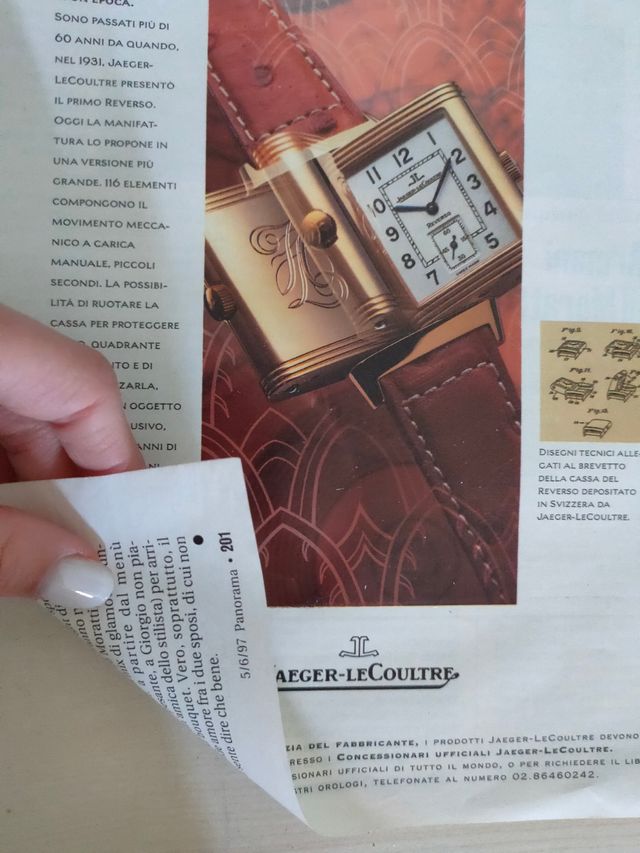 Pubblicità vintage orologio Jaeger-LeCoultre