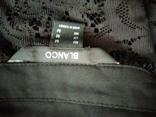 Camisa de encaje negro manga larga